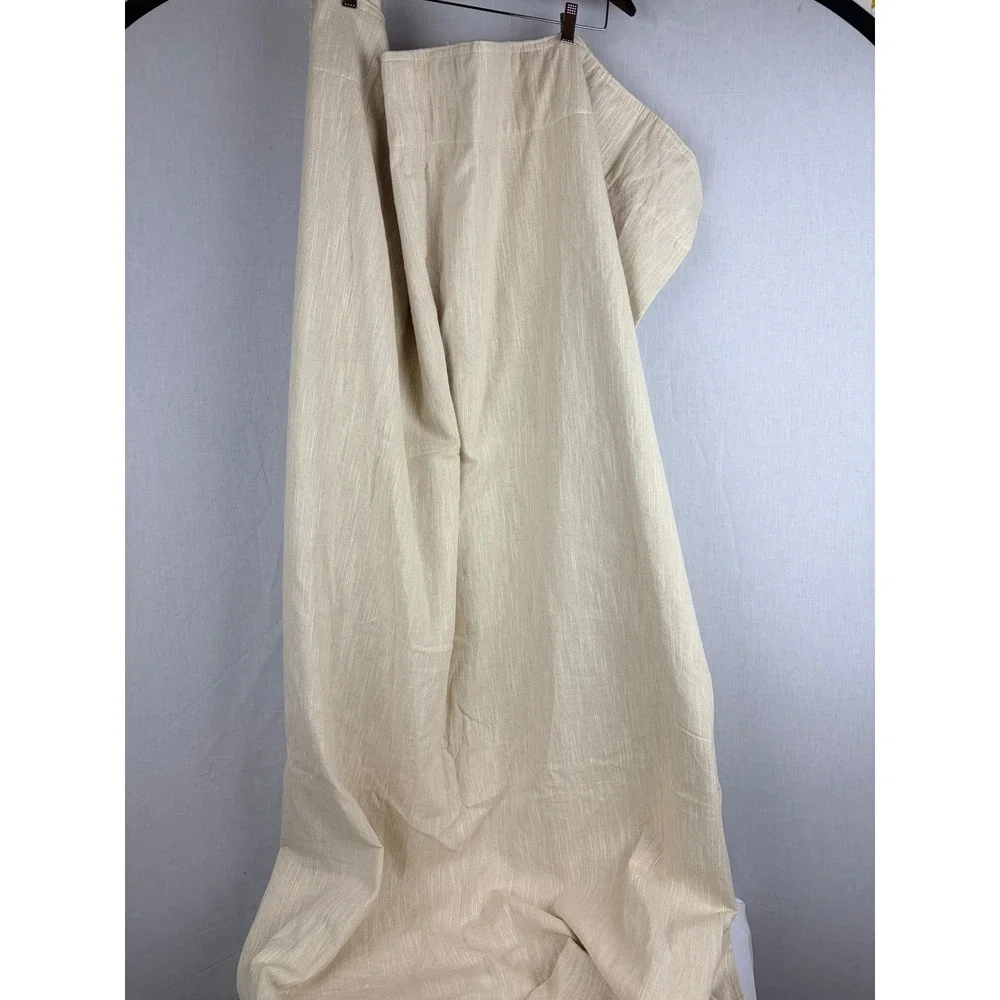 Brooks Brothers Beige Textured Cotton Lined Curtain‎ Panels Back Tab Neutral 2pc